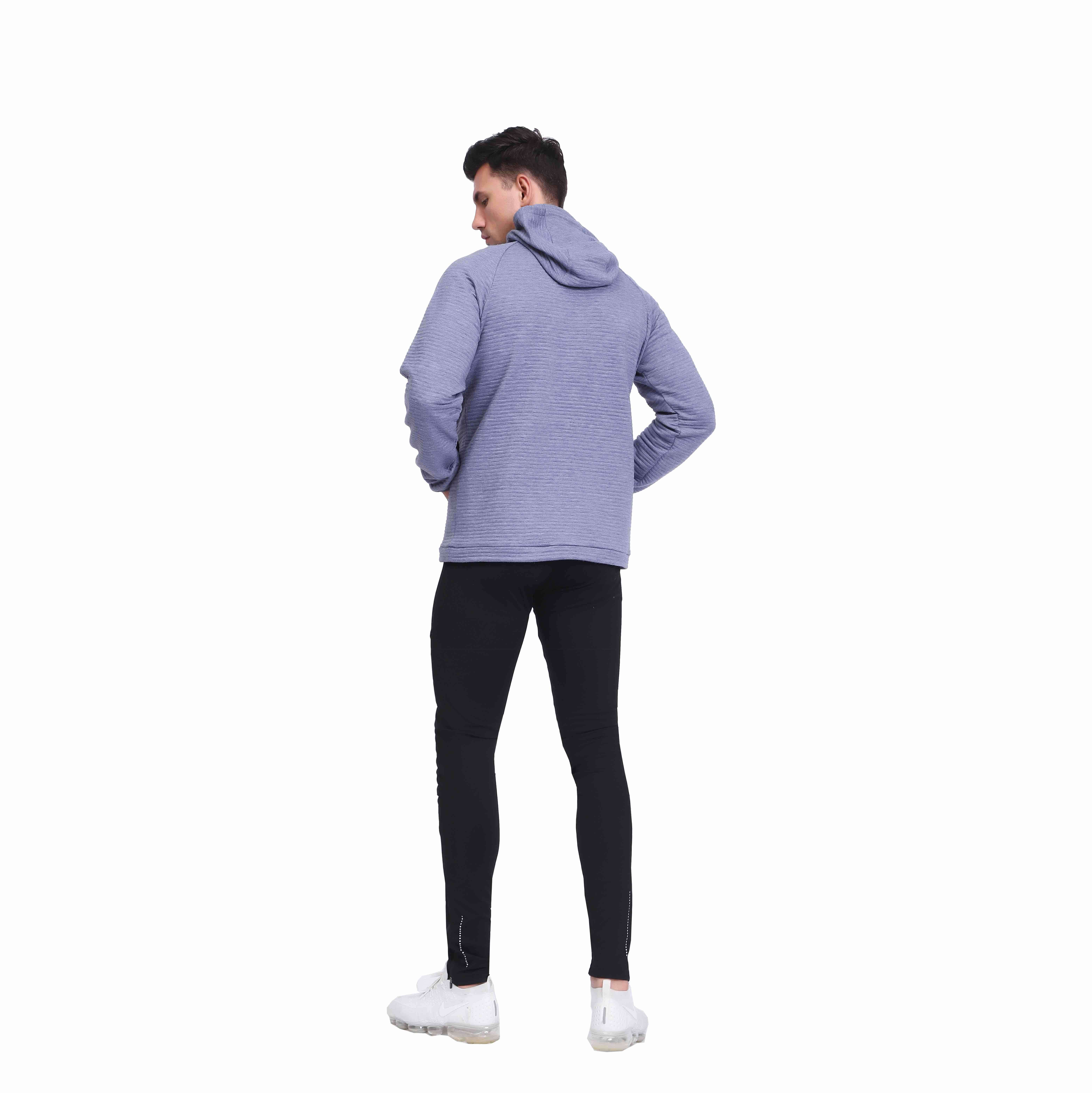 Men's Active Tonal Stripes Half Zipper Pullover Hoodie from China 