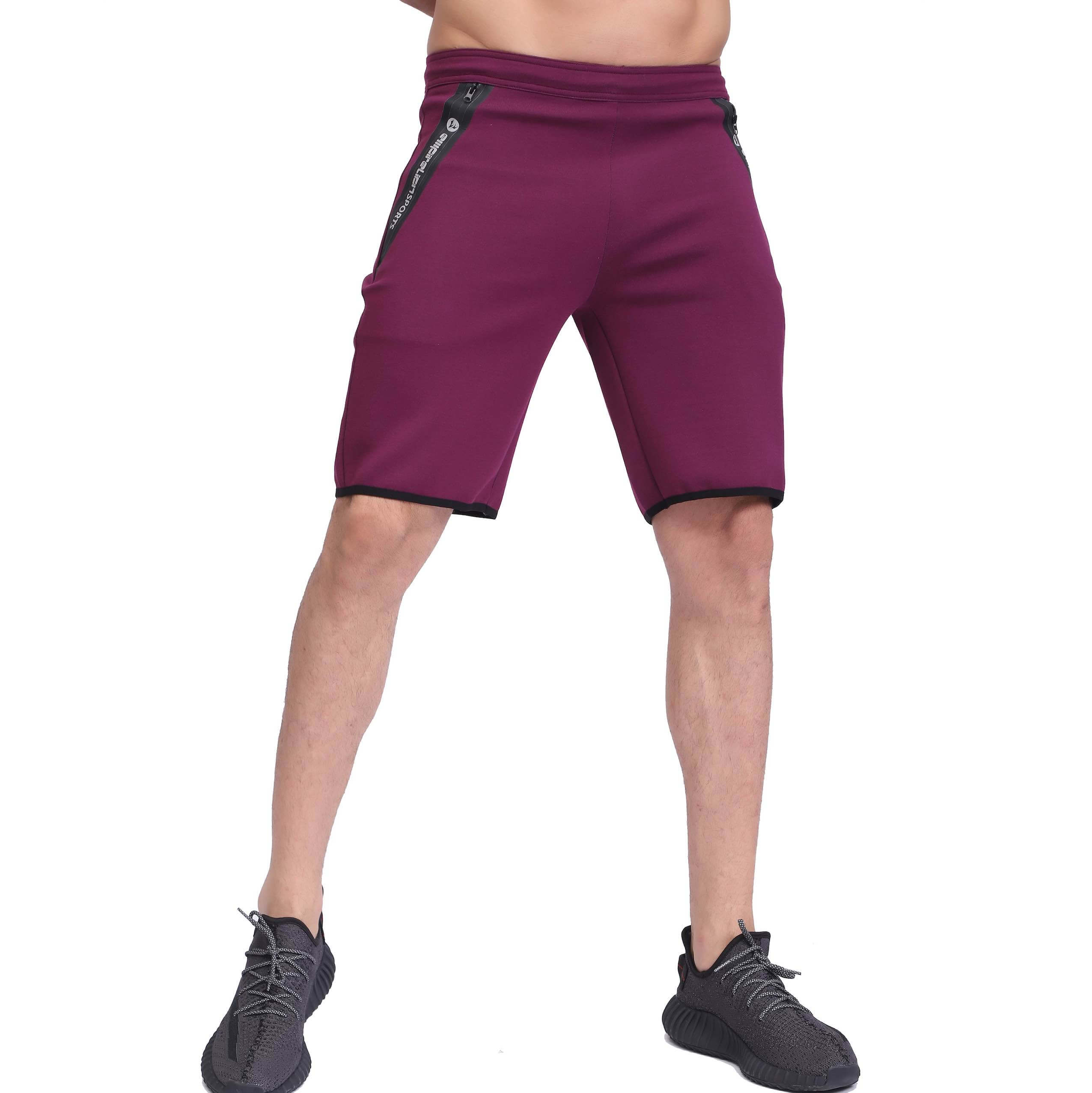 Men's Running Elastic Waist Zip Pockets Sports Joggers Shorts
