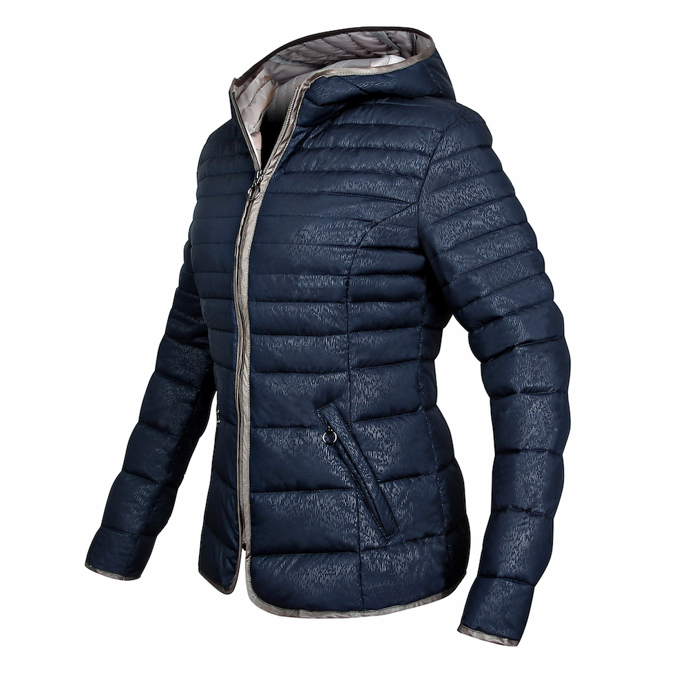 Women's Hooded Warm Cosy Water-Resistant Recycle Polyester Puffer Short Jacket