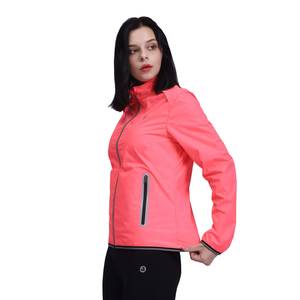 Women Windproof Light weight Reflective Binding Stand Collar Jacket