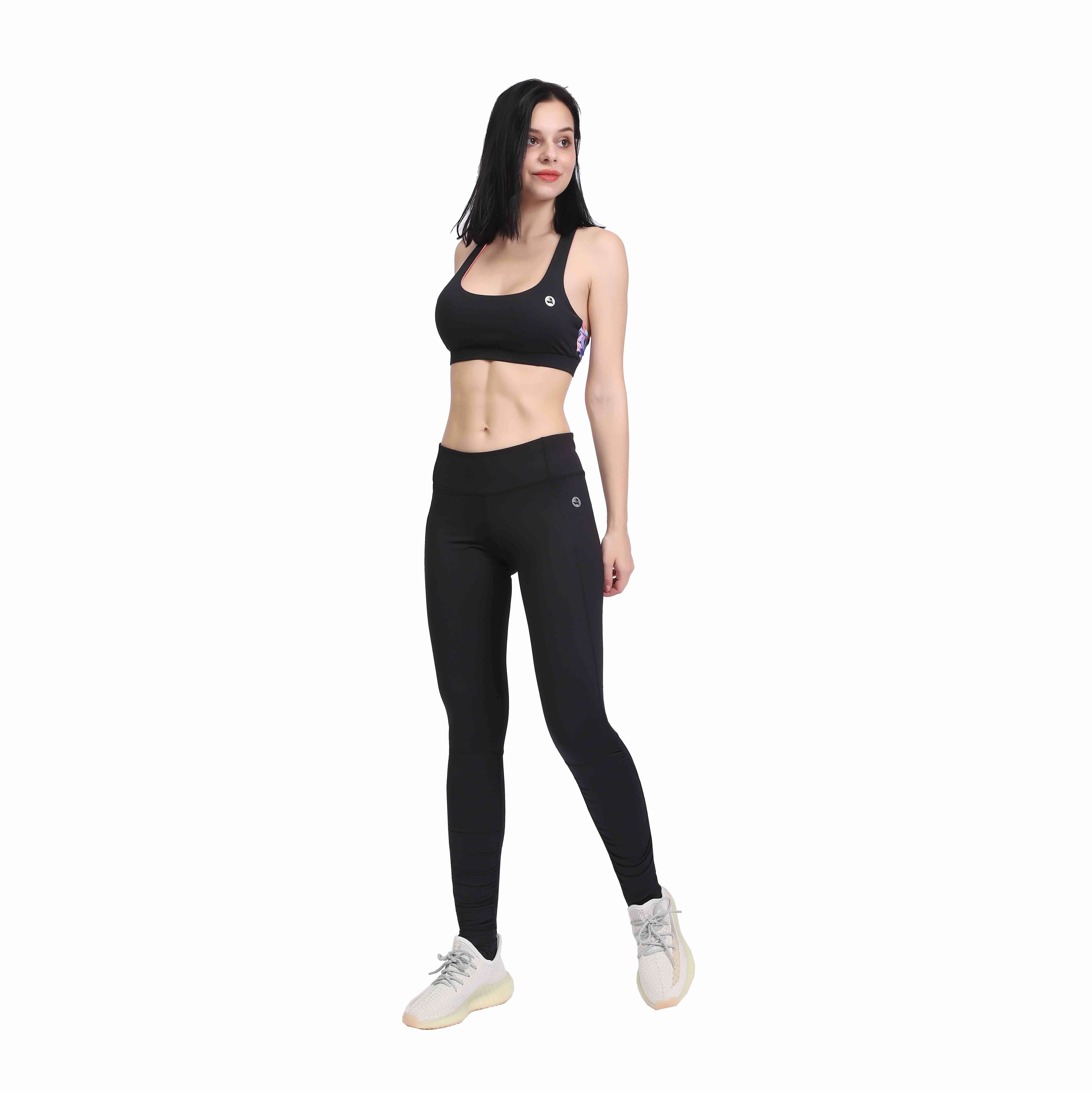 Women's Long Yoga Pants Sports Leggings With Crotch Gusset Running Tights High Waist Stretch Fitness Trousers