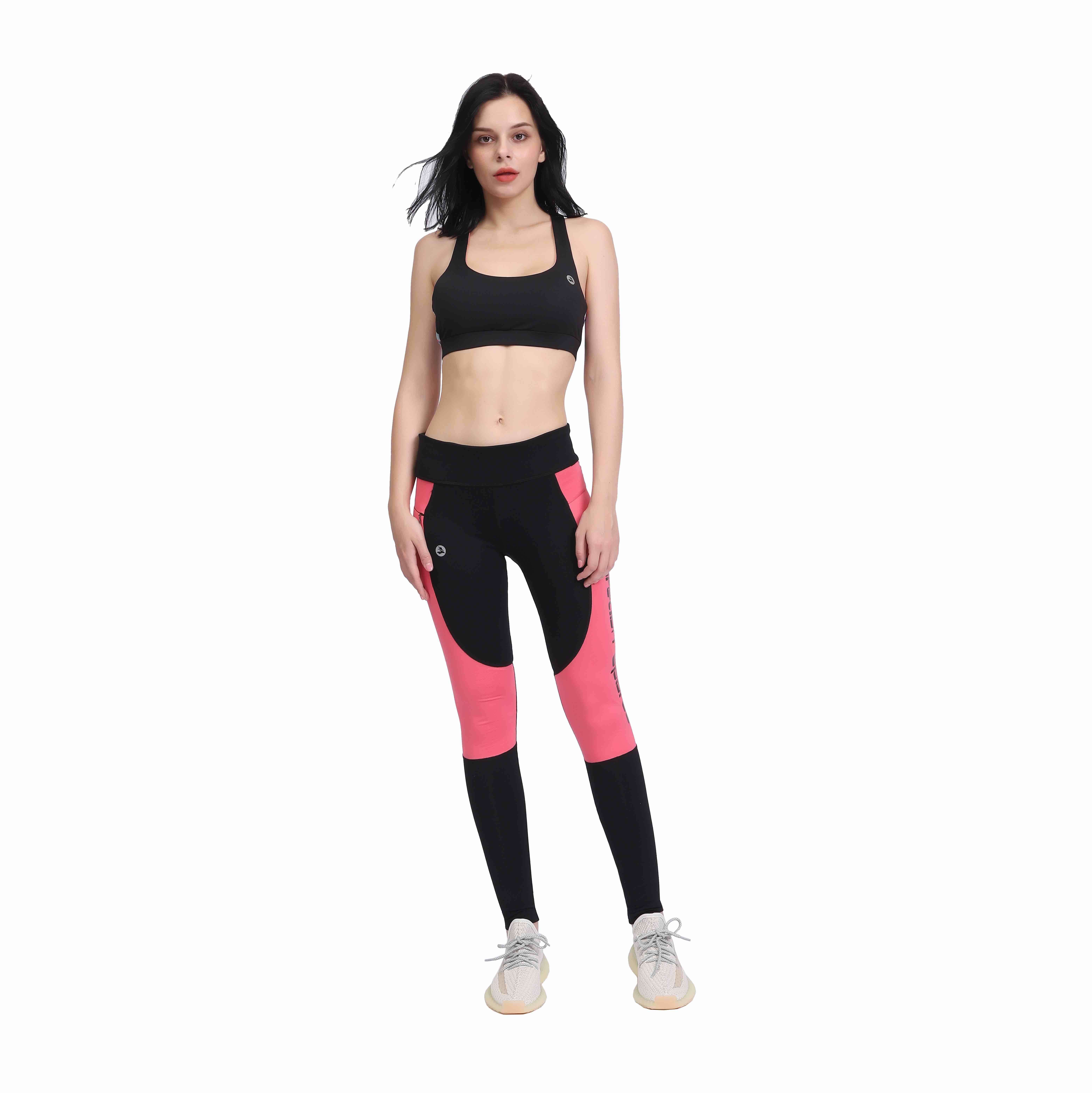 Women's Mesh Panel Zipper Pockets Gym Workout Leggings Yoga Pants