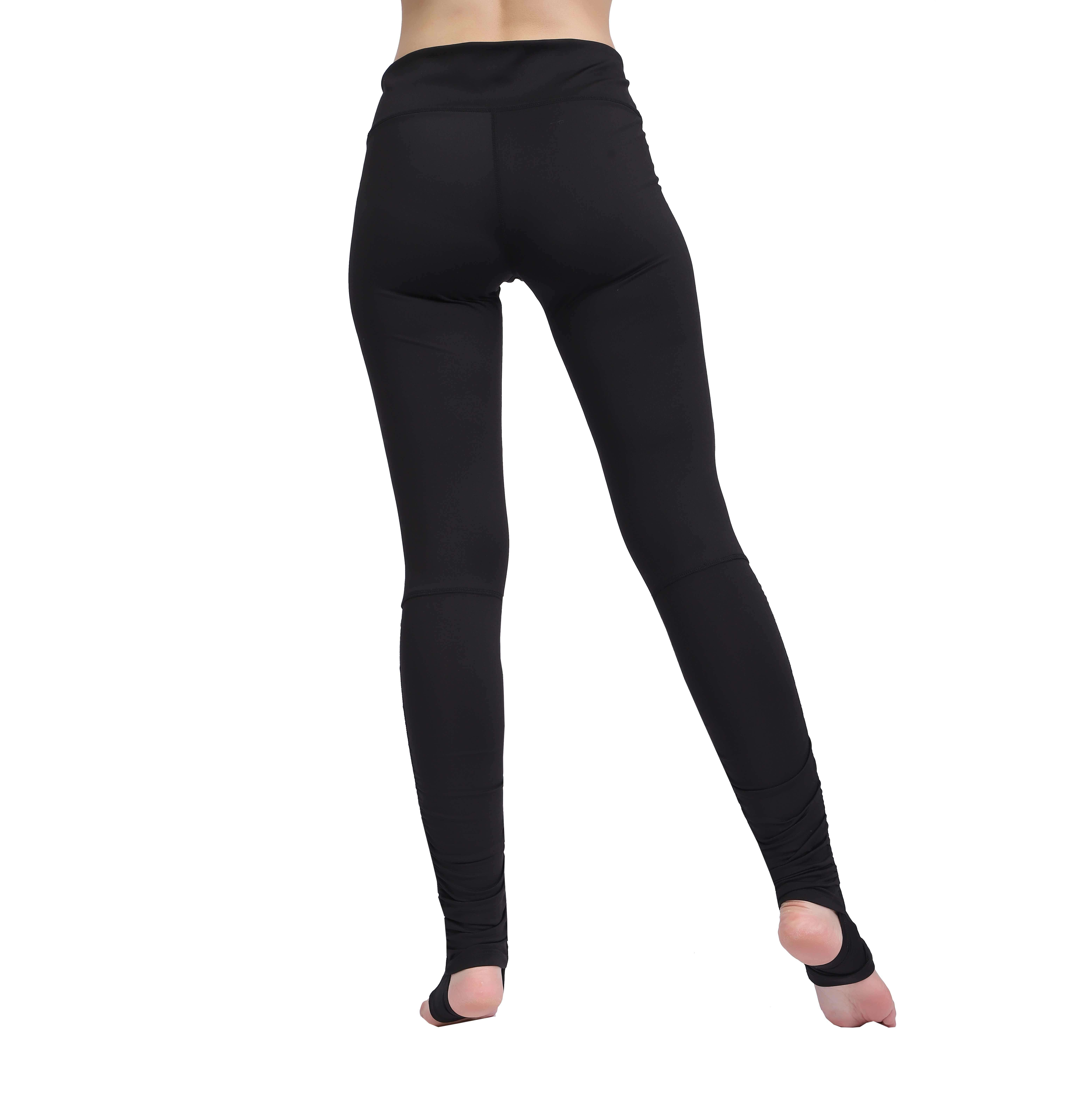 Women's Long Yoga Pants Sports Leggings With Crotch Gusset Running Tights High Waist Stretch Fitness Trousers