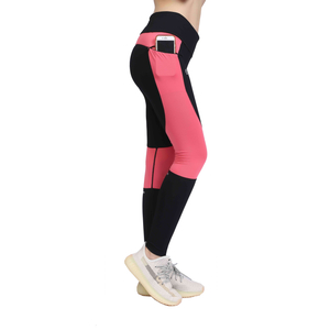 Women's Mesh Panel Zipper Pockets Gym Workout Leggings 
