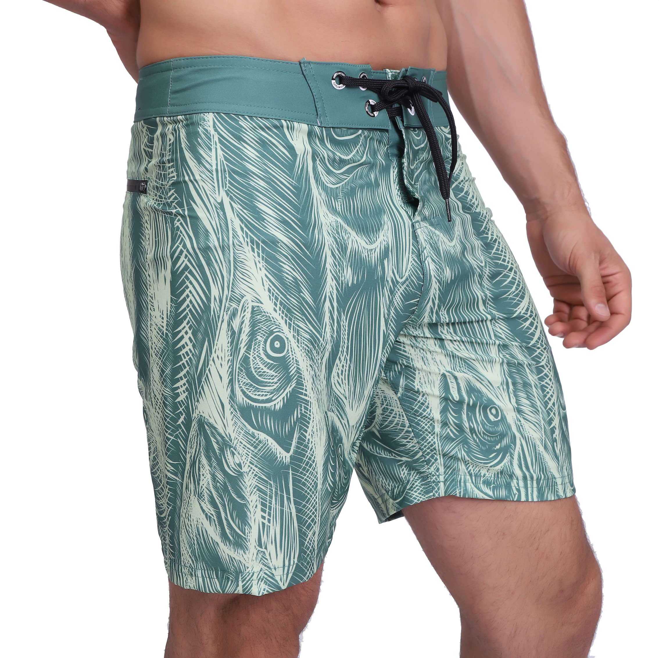 Mens Quick Dry Print 4 Way Stretch Swim Trunks Swimwear Bathing Suits