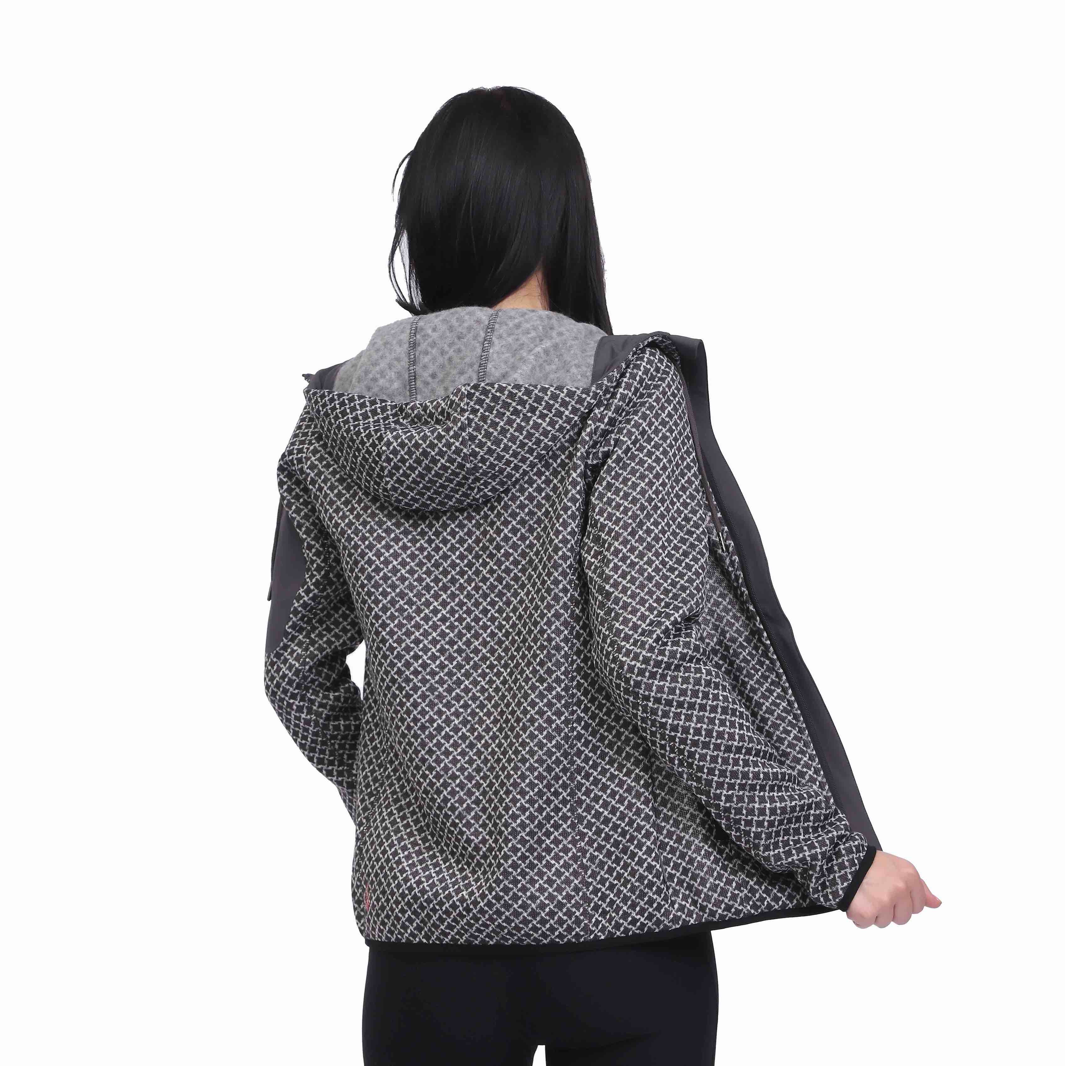 Women’s Allover Print Warm Fleece Zipper Hoodies Sweatshirt Jackets