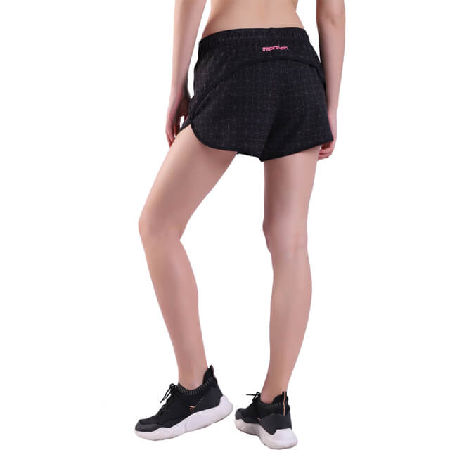 Women's Athletic Workout Sports Quick-drying Running Shorts with Zip Pocket