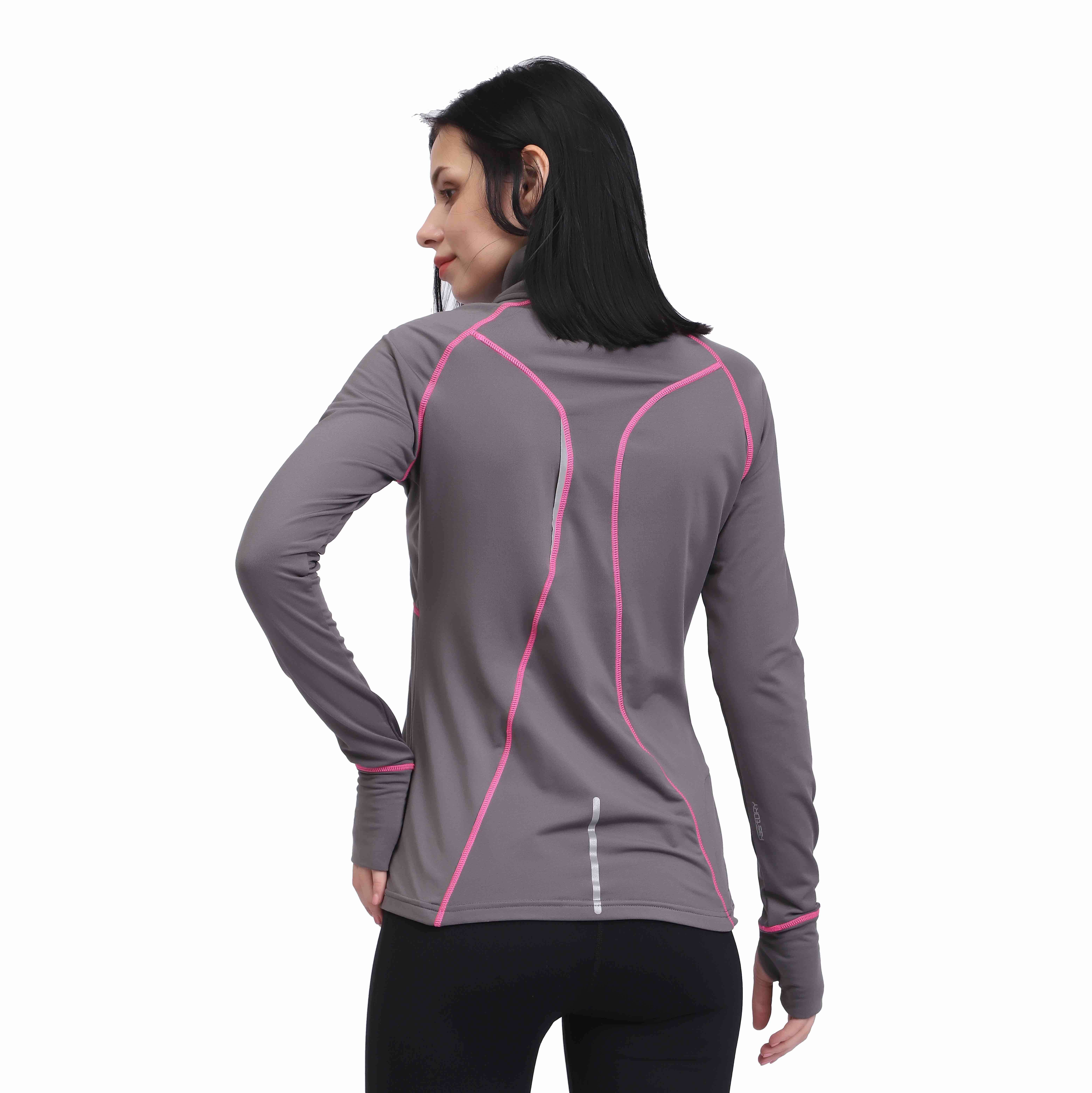 Women's Half Zip-up Yoga Workout Running Track Jacket 
