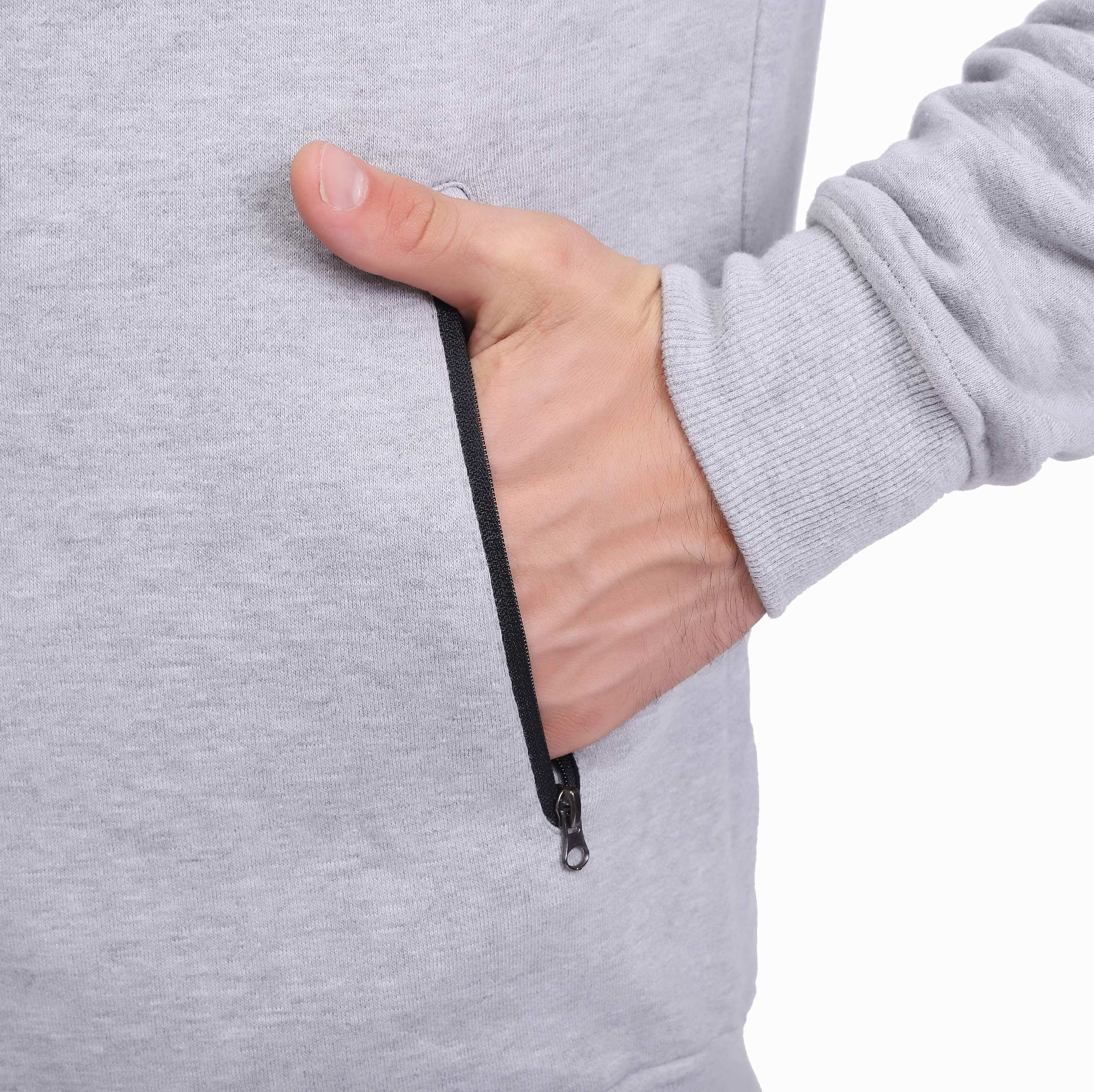 Men's Hoodies Zipper Pockets Drawstrings Zip Up Sweatshirts from China